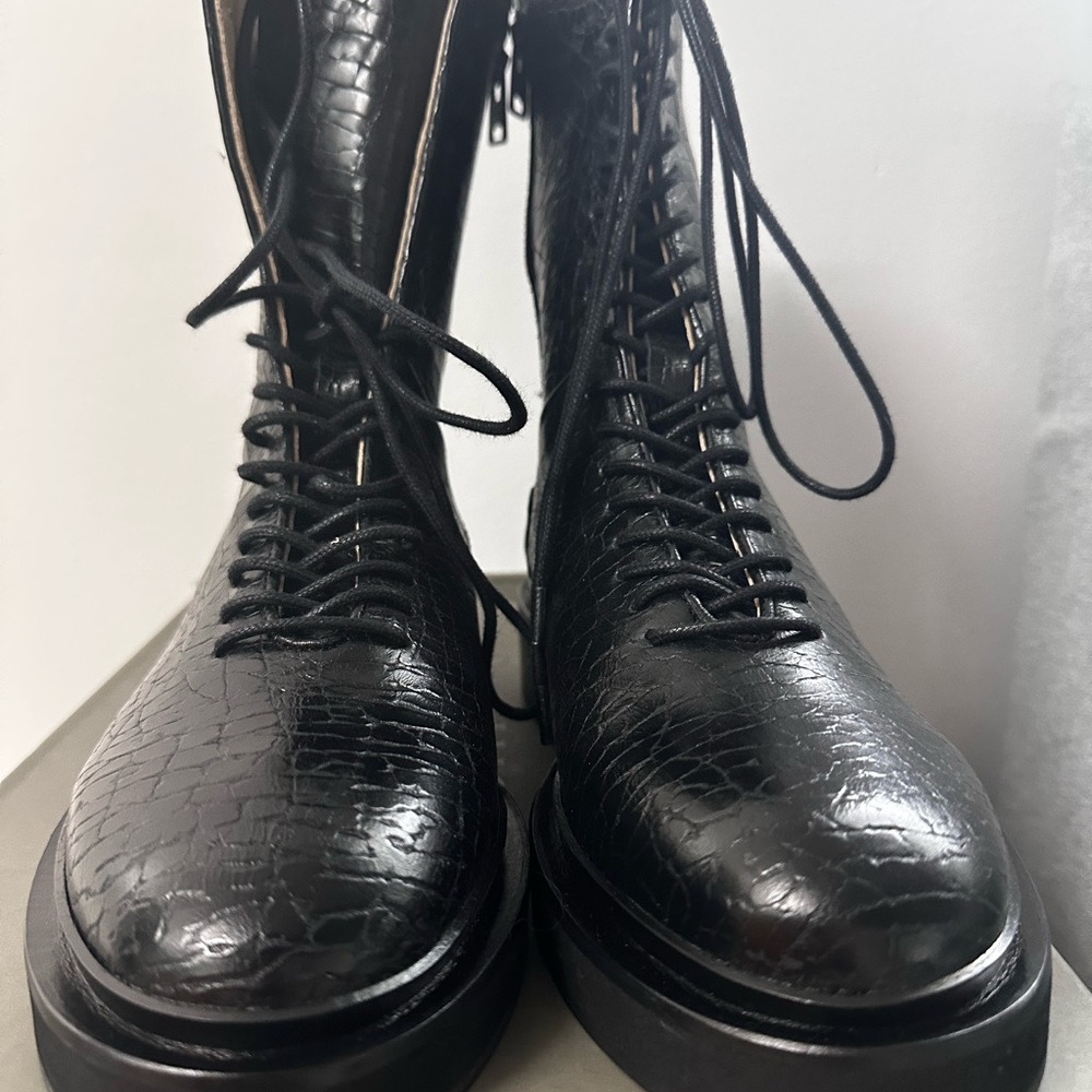 All Saints Black Combat Boots
